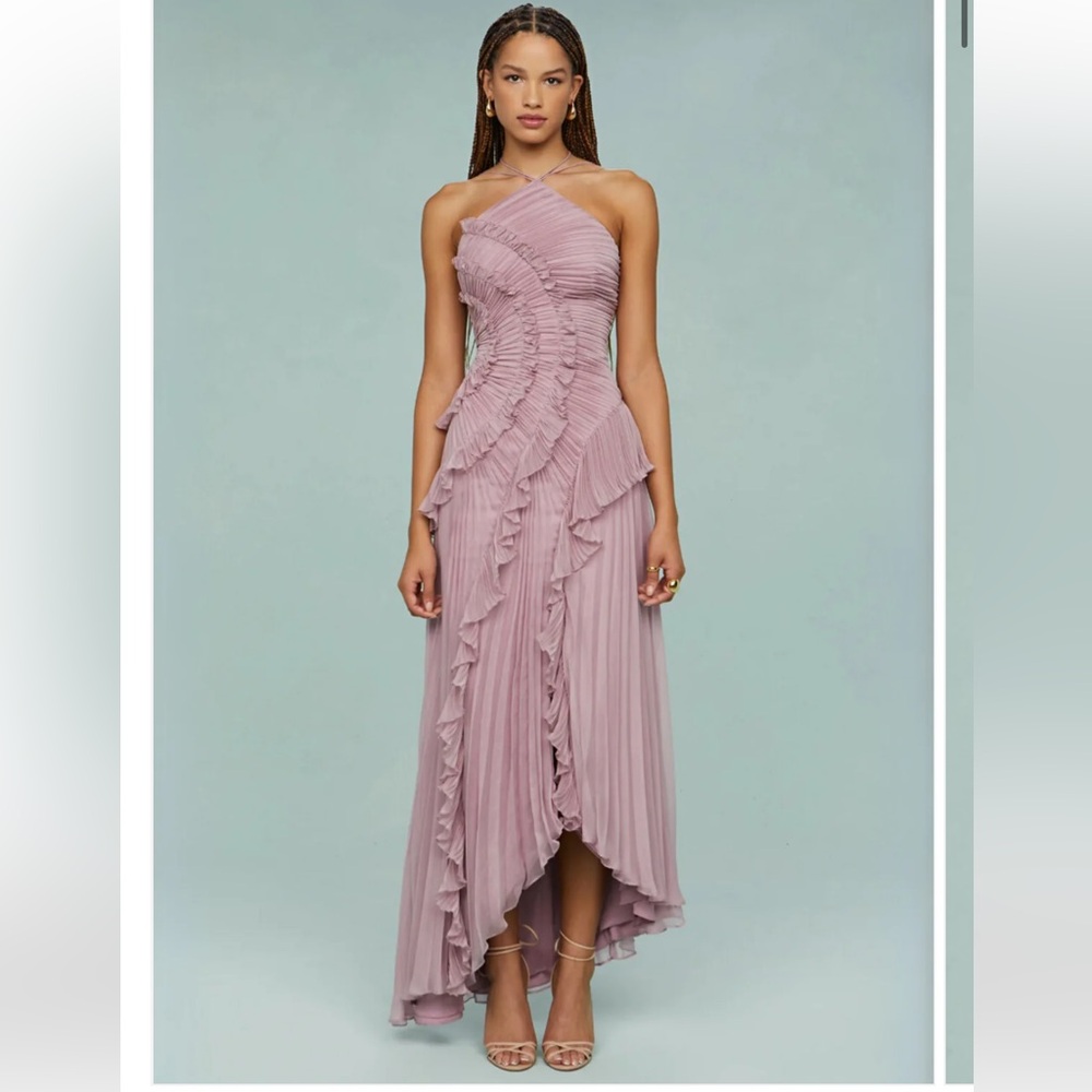 Isolde Ruffle Maxi Dress XS Lilac